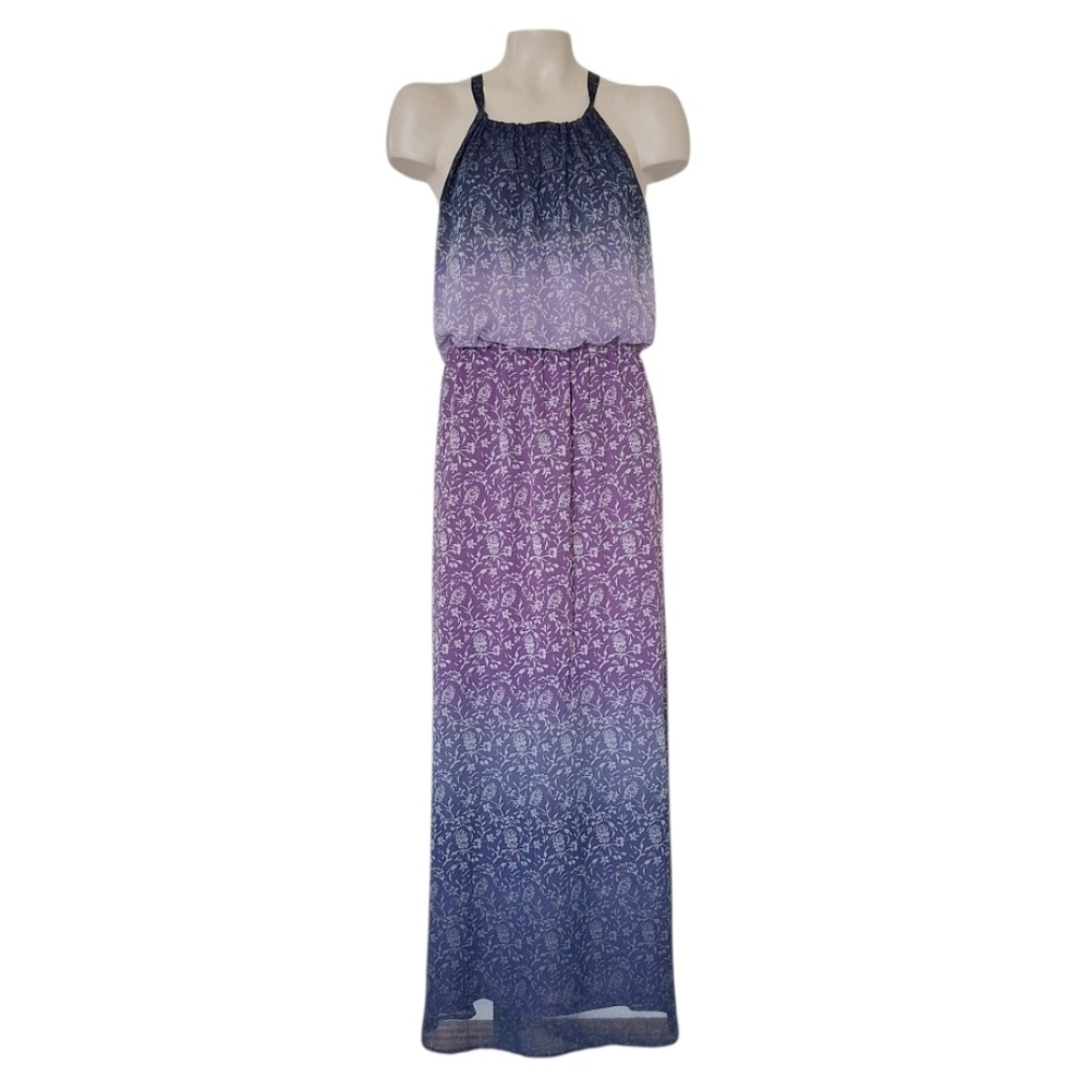 Old Navy Boho Ombre Maxi Halter Dress Cottagecore L